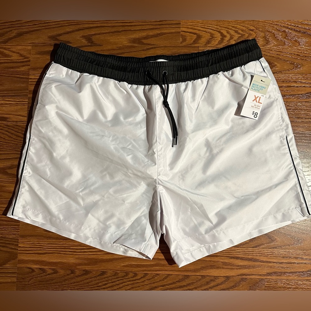 Primark Swim Shorts NWT White and Black Size XL